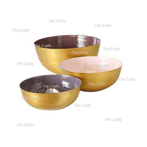 Cuencos para servir de latón de tres tamaños diferentes, vajilla de cocina de forma redonda, cuencos para servir, superventas - Product Image 1