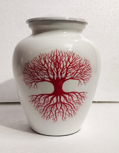 Urne funéraire pour adulte de haute qualité, en laiton fait main, motif Arbre de Vie blanc, urne décorative pour cendres funéraires, urne commémorative pour enterrement. - Product Image 4