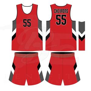 ชุดเสื้อบาสเก็ตบอลสำหรับผู้ชายชุดเครื่องแบบสีแดงสีน้ำเงิน - Product Image 4