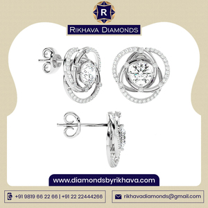 Hermosos pendientes de oro blanco puro de 14 quilates con diamantes reales Excelente relación calidad-precio - Product Image 3