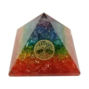 Best Selling Amazon Orgonite Pyramid I Seven Chakra Onyx Orgone Pyramid | Tree of Life Symbol