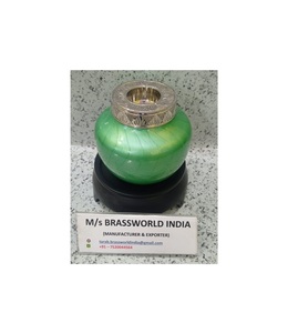 green small <b>tea</b> light cremation <b>urn</b> funeral supplies Brassworld India - Product Image 1