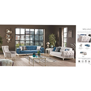 Canapé Chesterfield européen de luxe moderne avec places, style élégant avec couchette pliable et fonction de rangement pour le salon - Product Image 4