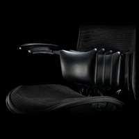 Chaise de bureau pivotante ergonomique de luxe classique et moderne en tissu maillé intégral avec accoudoirs réglables, base en acier et mécanisme d'inclinaison