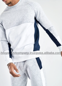 Vêtements de sport personnalisés mention mi-épissé col rond Jogging impression décontracté hommes survêtements survêtements durables - Product Image 2