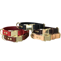Collier de luxe pour animaux de compagnie colliers de chien en cuir véritable végétalien classique imperméable personnalisé pour petits chiens moyens grands fabricant