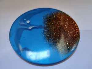 จานรองแก้วเรซิ่นทรงกลมอีพ็อกซี่สีขาว,ถาดรองแก้วสีดำอีพอกซีเรซินสำหรับตกแต่งบ้านของขวัญ DIY - Product Image 3