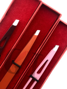 แหนบต่อคิ้วสเตนเลสสตีลเคลือบผงสีต่างๆสำหรับมืออาชีพอุปกรณ์เสริมความงามแต่งโลโก้ได้ตามต้องการ - Product Image 4