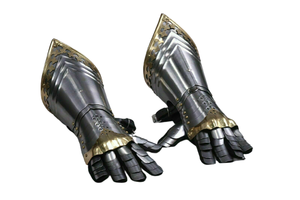 Par de guanteletes medievales totalmente portátiles Brazaletes de armadura de caballero Traje de caballero Guerrero Guantelete de metal Artículo de Calvin Handicraft - Product Image 2