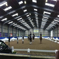 Tapis de sport avec structure en acier pré-fabriquée, couvertures pour arènes cheval, stable