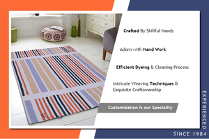 Top fournisseur offrant directement des tapis de sol tissés à la main 100% coton brodés sur mesure conçus pour un usage de bureau en Inde - Product Image 2