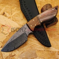 Couteau de chasse damas lame Rose manche en bois Bras séparateurs