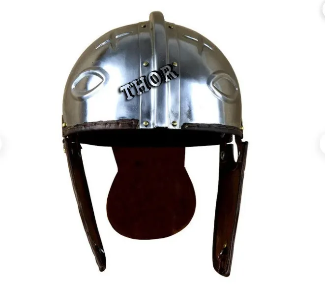 Middeleeuwse Cavalerie Helm Late Romeinse Zilveren Afwerking Helm Met Inzet Kruisen Ridge Helm Armor Reënactment Helm