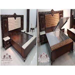 Modern Wooden King Size Bed for Sale Walnut Finish Modern Bed With Nightstands Modern Contemporary Design Bedroom Furniture - Product Image 1