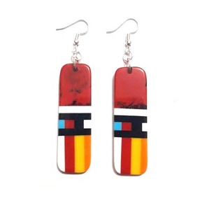 Design Resin Inlay Heart Shape Drop Earrings Brand New Statement <b>Acrylic</b> Lucite Earrings Women Fashion by Quality Handicrafts - Product Image 1