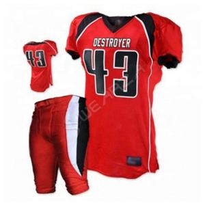 Uniforme de football américain de couleur et de taille personnalisées en gros uniforme de football américain de meilleur fournisseur nom d'équipe personnalisé - Product Image 3
