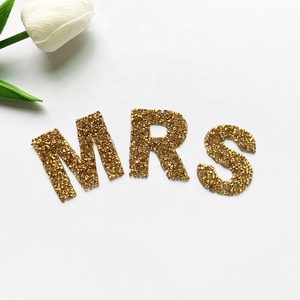 Hot Bán Quần Áo Phụ Kiện Sắt Trên Con Dấu Nhiệt Ủng <span class=keywords><strong>H</strong></span>ộ Vàng Rõ Ràng Rhinestone Chữ 5.5Cm <span class=keywords><strong>H</strong></span> Bảng Chữ Cái Tự Làm Các Bản Vá Lỗi Cho Make-up Túi - Product Image 2