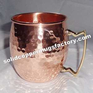 Premium <b>Fancy</b> Modern Luxury Copper Moscow Mule <b>Mug</b> 16 oz Copper <b>Mug</b> for Vodka and Moscow Mule Antique Hammered Moscow Mule <b>Mug</b> - Product Image 2