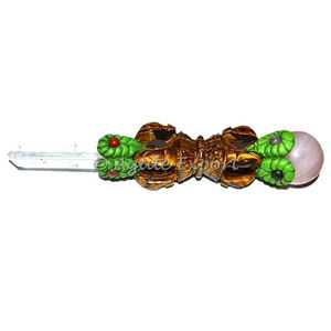 Baguettes tibétaines en œil de tigre naturel, baguettes de guérison, en pierres précieuses - Product Image 1