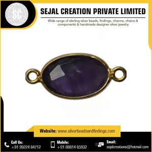 Sterling Silver Bezel Gemstone Connectors <b>Indian</b> Genuine Gemstone Connectors Silver Jump <b>Rings</b> for Jewelry Making - Product Image 6