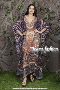Wholesale Bulk Product 2024 Print <b>Kaftan</b> for Women Casual Printed Short Sleeve <b>Plus</b> <b>Size</b> Long <b>Dress</b> - Product Image 3