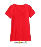 Camisetas Lisas de Talla Grande para Mujer, Diseño de Alta Calidad, 100% Algodón Suave, Cuello en V, Manga Corta, Venta al por Mayor, Personalizables con Logotipo, Estilo Casual OEM