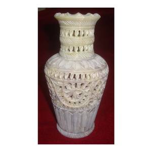 Natural <b>Stone</b> Floral Carving Design <b>Vase</b> <b>For</b> Home <b>Decoration</b> - Product Image 1