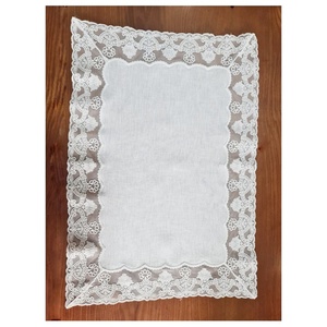 Set de napperon et serviettes de table en dentelle, 4 pièces, ensemble de luxe en coton blanc avec broderie, pour le Restaurant, la maison - Product Image 2