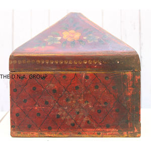 Caja de madera pintada a mano, diseño único, caja de madera hecha a mano en color rojo para regalo - Product Image 5