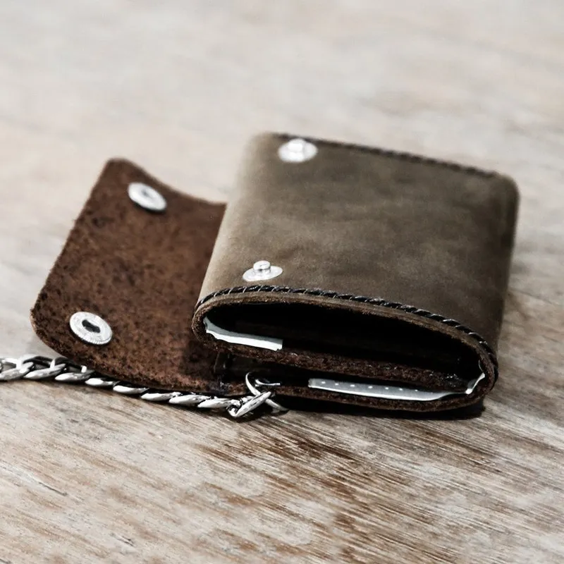 Classic Bifold Wallet with Chain biker wallet wholesale chain wallet