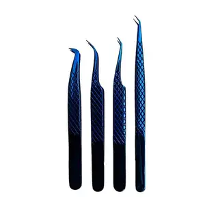 Professional Eyebrow Tweezers Glass Slanted Tweezers False Eyelash Extensions Tweezers color Set beauty salon for girl women