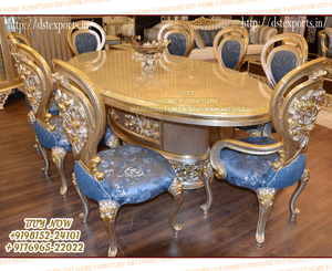 ชุดโต๊ะอาหารไม้สักสไตล์ราชวงศ์พร้อมเก้าอี้ ปรับขนาดได้ เฟอร์นิเจอร์ห้องอาหารที่ทนทาน - Product Image 6