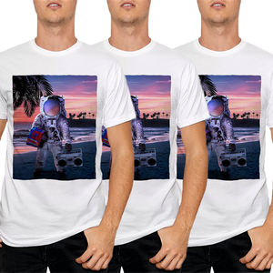 T-shirt blanc confortable pour hommes, design sur mesure, col ras du cou, Style décontracté, avec cravate et teinture, pour garçons - Product Image 5