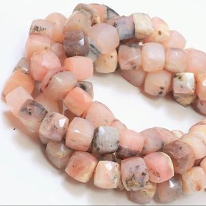 7 มม.8 มม.สีชมพูธรรมชาติโอปอลหินเหลี่ยมกล่องลูกบาศก์ขายส่งอัญมณีลูกปัด Strand ร้านค้าออนไลน์ที่โรงงานราคาอุปกรณ์ปกติ - Product Image 2