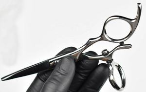 Tijeras de peluquero de corte de pelo profesional de 6,5 \ "con maquinilla de afeitar hoja recta afilada mango de acero inoxidable hombres mujeres niños Uso de salón - Product Image 2