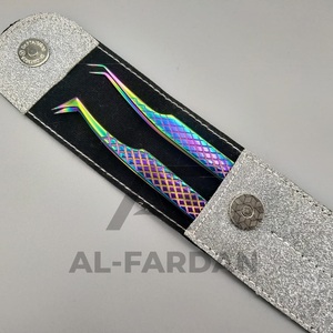 Vente en gros de haute qualité volume russe en forme de L pince à cils à 45 degrés cils pointus multicolores pince à sourcils fibre - Product Image 2