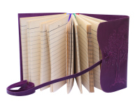 Journaux en cuir véritable violet fait à la main écriture journal de voyage arbre de vie en relief à la main coton blanc Page blanc A5 cahier