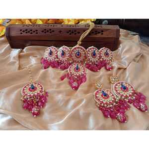 Meenakari-collar con cuentas de piedra para mujer y niña, gargantilla de diseño nupcial tradicional, estilo indio, a la última moda - Product Image 1