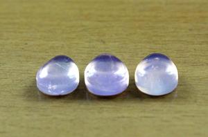 Cabujones con parte posterior plana de cuarzo lavanda Natural de 3 piezas de alta calidad, cuentas de piedra con forma de pera suave para la fabricación de joyas - Product Image 3