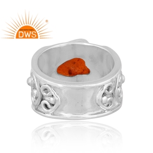 Newly Arrival Fine Sterling Silver Stackable <b>Ring</b> Raw Carnelian Healing <b>Crystal</b> Gemstone <b>Ring</b> Jewelry Manufacturer - Product Image 5