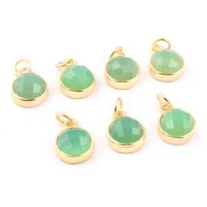 Colgantes Diy chapados en oro con forma redonda de ónix negro Natural, abalorios de ónix de 8mm, colgantes de ónix negro facetados redondos - Product Image 4