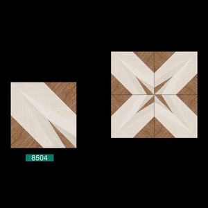 Light brown and <b>cream</b> color matt surface polished porcelain floor tile 40x40cm - Product Image 1