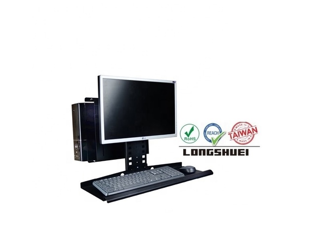 Used OEM/ODM LONGSHUEI Wall Mounting Kit CPU Holder Keyboard Tray VESA 50/75/100 Adjustable Metal PC TV Case All-In-One