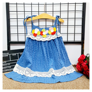 Verano niñas pequeñas Floral niños ropa vestido algodón niñas vestidos para exportación a granel - Product Image 4