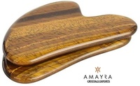 Beautiful Tiger Eye Gua Sha Massager Amethyst Natural Skin Care Healing Equipment Acheter en ligne chez Amayra Crystals Exports