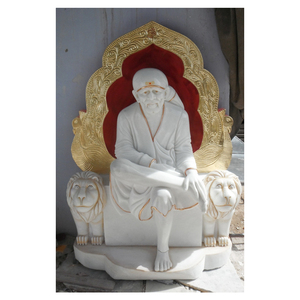 Marble สีขาว Sai Baba Sinhasan ประติมากรรม - Product Image 1