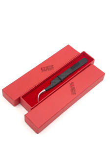 Professional Matte Black Powder Coating Curved Diamond Grip Stainless Steel <b>Eyelash</b> Extension Tweezers Custom Logo <b>Beauty</b> <b>Tools</b> - Product Image 3