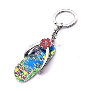 Porte-clés en métal avec autocollant en papier métallisé personnalisé, souvenir <span class=keywords><strong>de</strong></span> voyage unique <span class=keywords><strong>de</strong></span> la ville <span class=keywords><strong>de</strong></span> Garda, Italie, tongs - Product Image 1