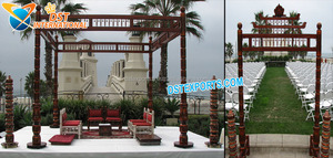 Mandap de mariage en bois de teck de corée, vente en gros, jardin de mariage du sud, université, nouvelle pelouse sculptée - Product Image 2