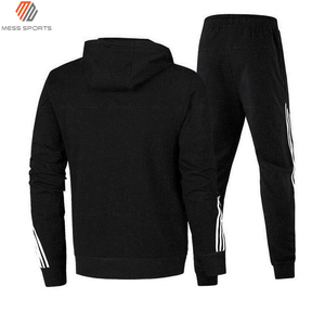 MESS SPORTS Men's Winter Casual Hoodies Two-Piece Sportswear Jogger <b>Tracksuit</b> Set Polyester/Cotton Four-Way Stretch Breathable - Product Image 2